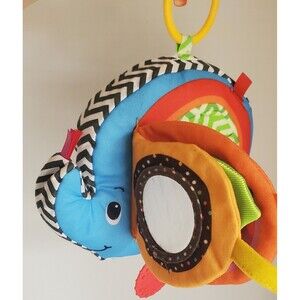 Infantino Go Gaga Elephant Crinkle Baby Activity Toy Book Teether Clip On